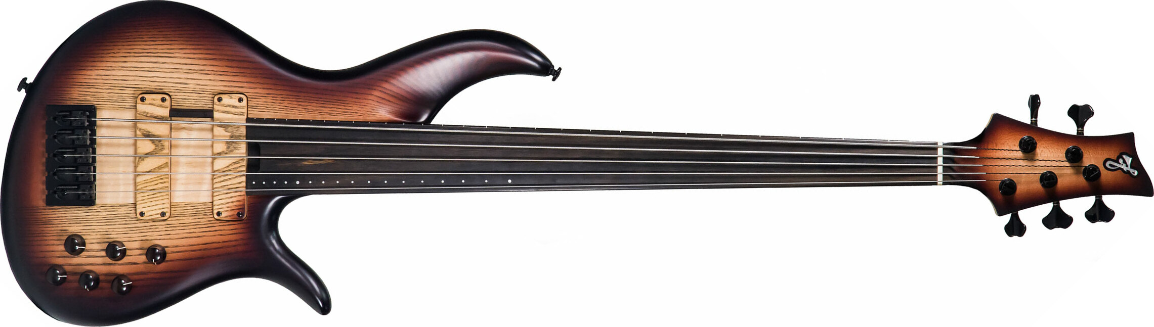 F Bass Bnf5 Fretless 5 String Ebony Fretboard - Brown Burst Satin - Solidbody E-bass - Main picture