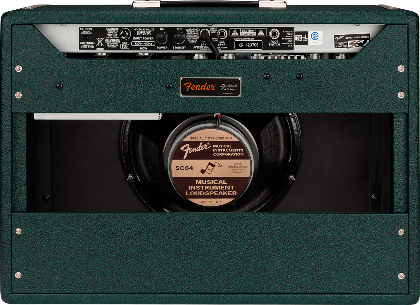Fender 65 Deluxe Reverb Ltd 22w 6v6 1x12 Eminence Sc64 British Racing Green - Combo für E-Gitarre - Variation 2