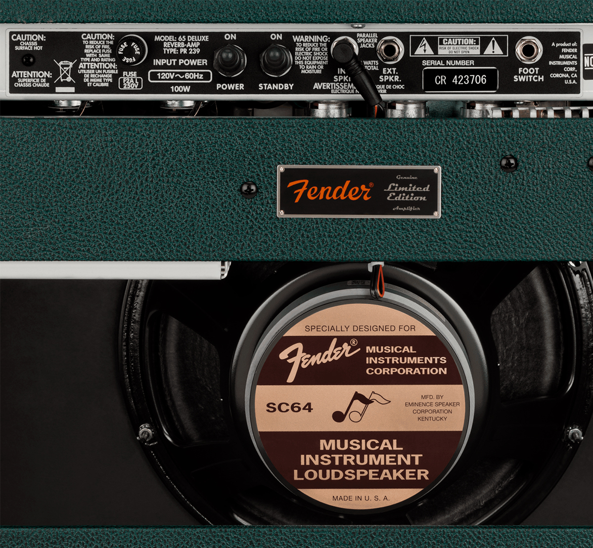 Fender 65 Deluxe Reverb Ltd 22w 6v6 1x12 Eminence Sc64 British Racing Green - Combo für E-Gitarre - Variation 3