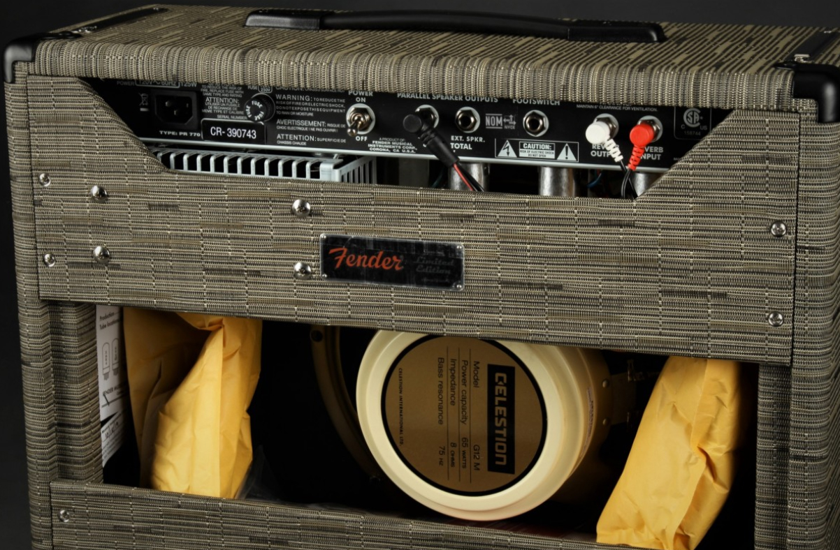Fender 65 Princeton Reverb Fsr Ltd 15w 1x12 Celestion Creamback Chilewich Charcoal - Combo für E-Gitarre - Variation 1