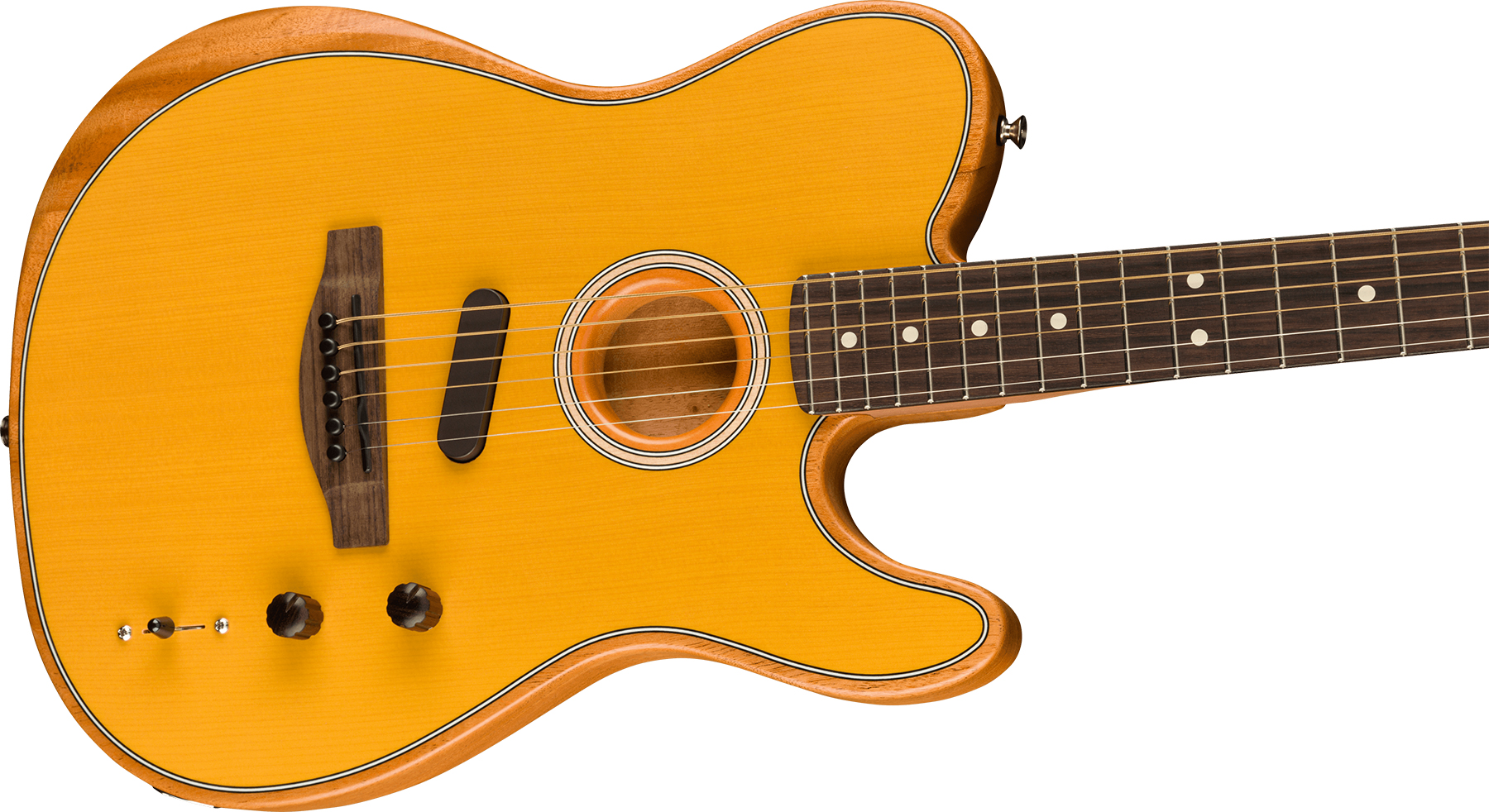 Fender Acoustasonic Tele Player Mex Epicea Acajou Rw - Butterscotch Blonde - Elektroakustische Gitarre - Variation 2