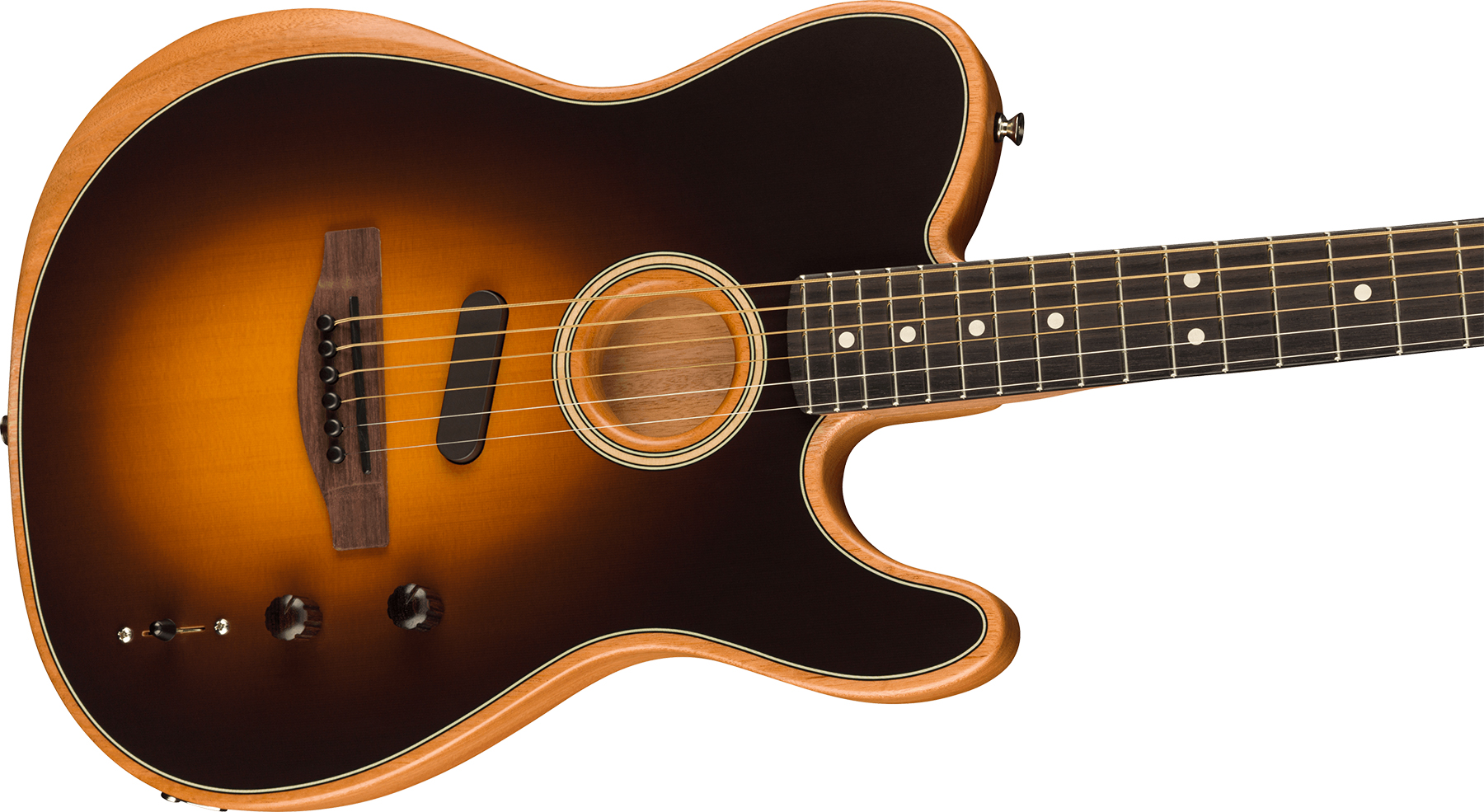 Fender Acoustasonic Tele Player Mex Epicea Acajou Rw - Shadow Burst - Elektroakustische Gitarre - Variation 2