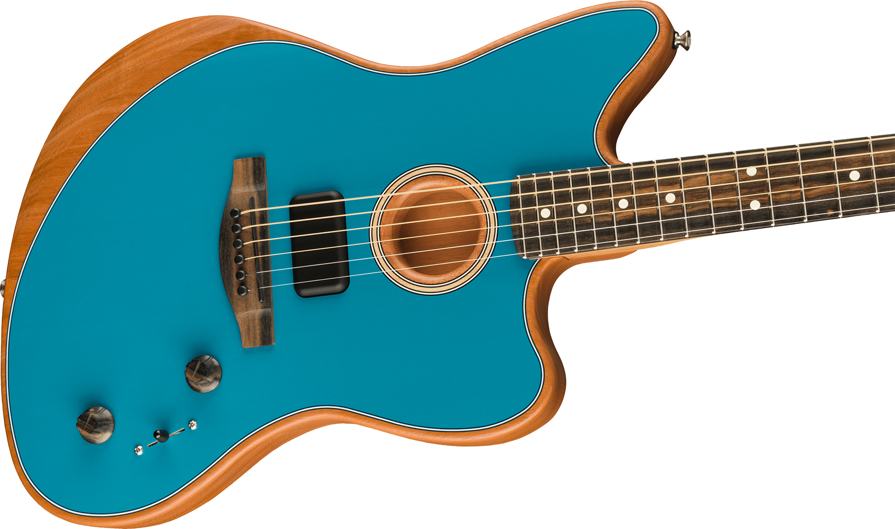 Fender American Acoustasonic Jazzmaster Usa Eb - Ocean Turquoise - Elektroakustische Gitarre - Variation 2