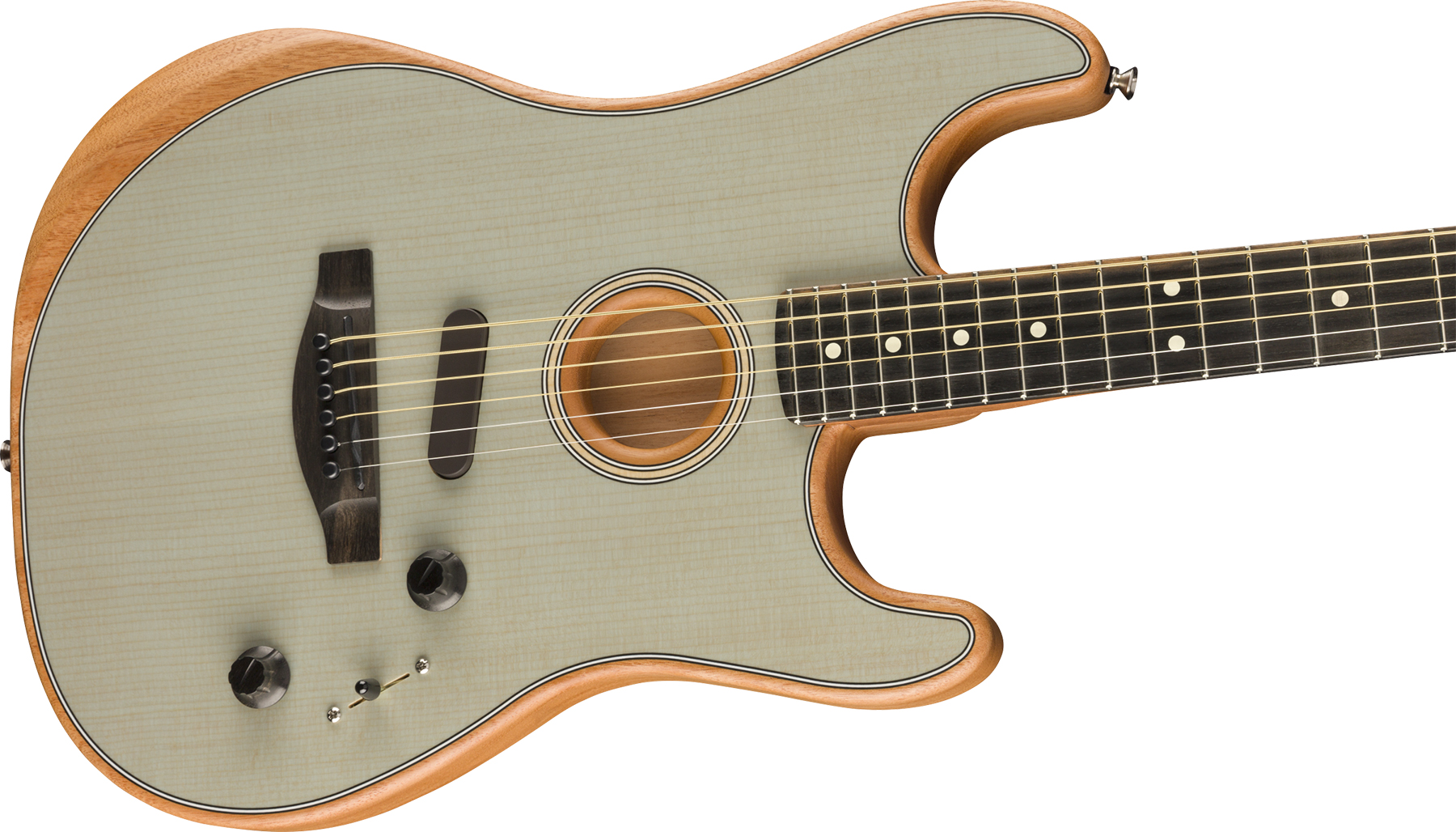 Fender American Acoustasonic Strat Usa Eb - Transparent Sonic Blue - Elektroakustische Gitarre - Variation 2