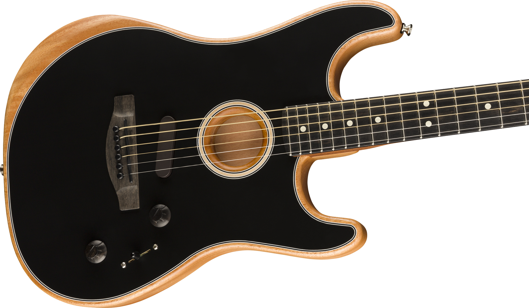 Fender Strat American Acoustasonic Usa Eb - Black - Elektroakustische Gitarre - Variation 2
