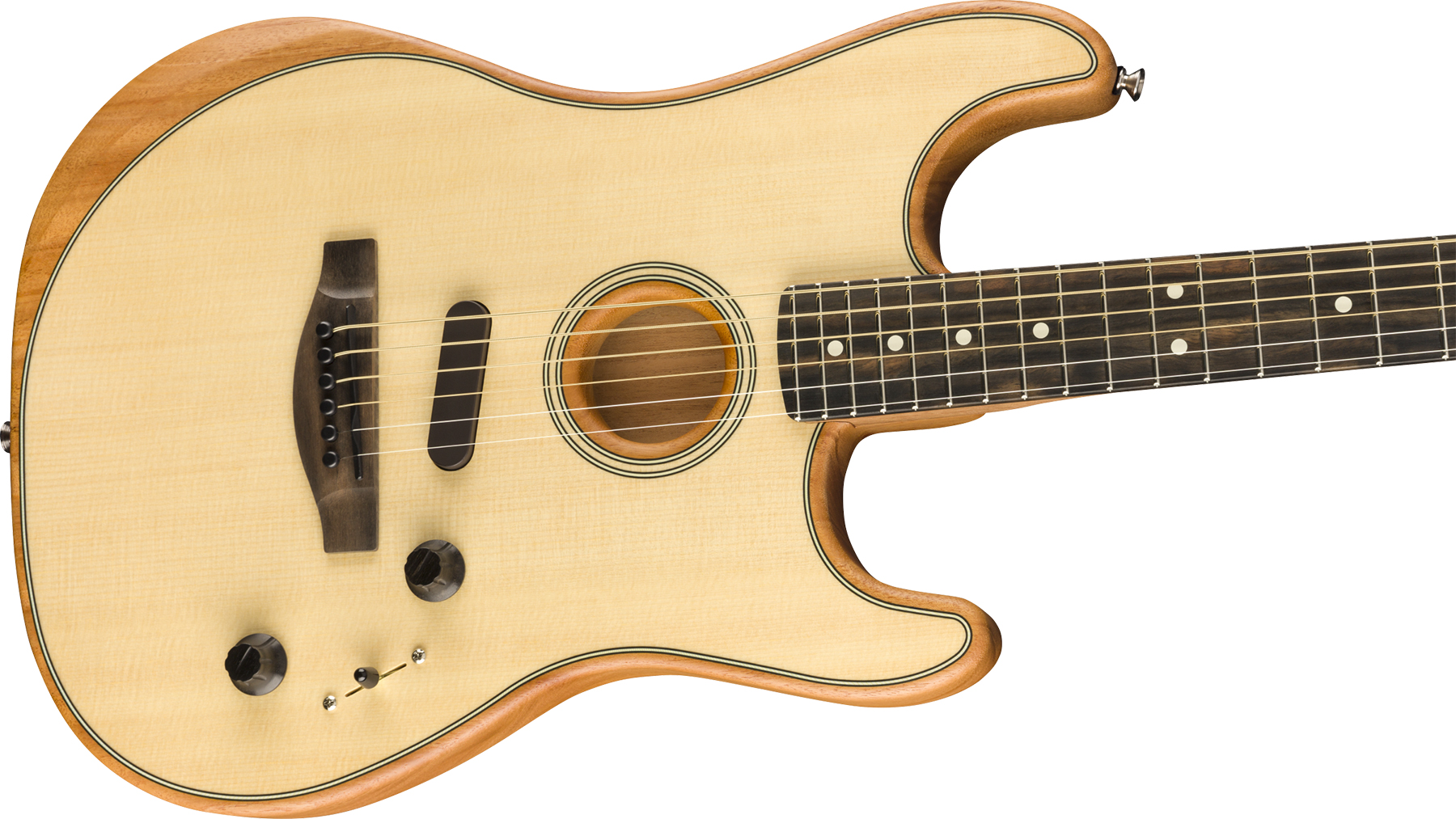 Fender American Acoustasonic Strat Usa Eb - Natural - Elektroakustische Gitarre - Variation 2