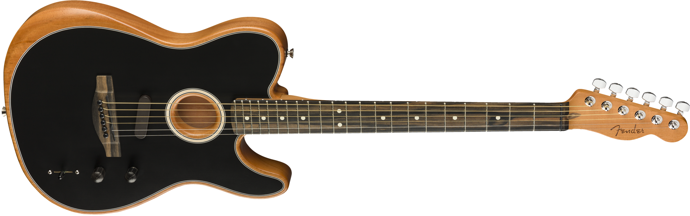 Fender Tele American Acoustasonic Usa Eb - Black - Elektroakustische Gitarre - Variation 2
