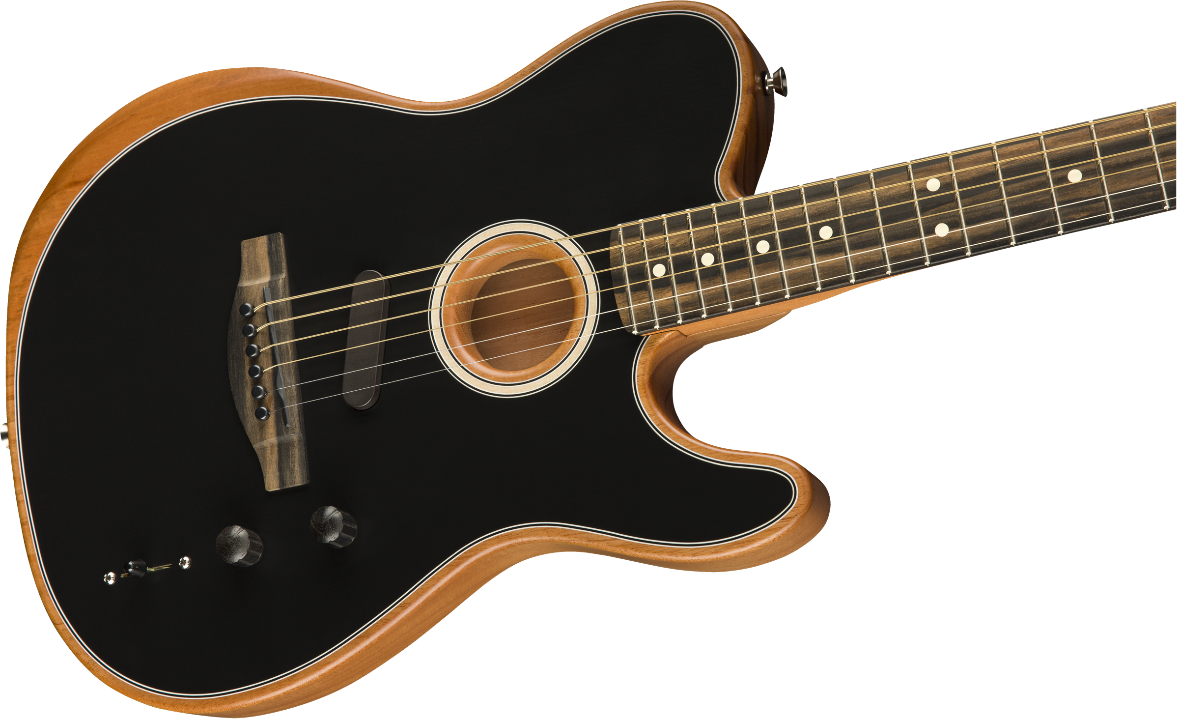 Fender Tele American Acoustasonic Usa Eb - Black - Elektroakustische Gitarre - Variation 3