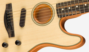 Fender Tele American Acoustasonic Usa Eb - Sonic Gray - Elektroakustische Gitarre - Variation 6