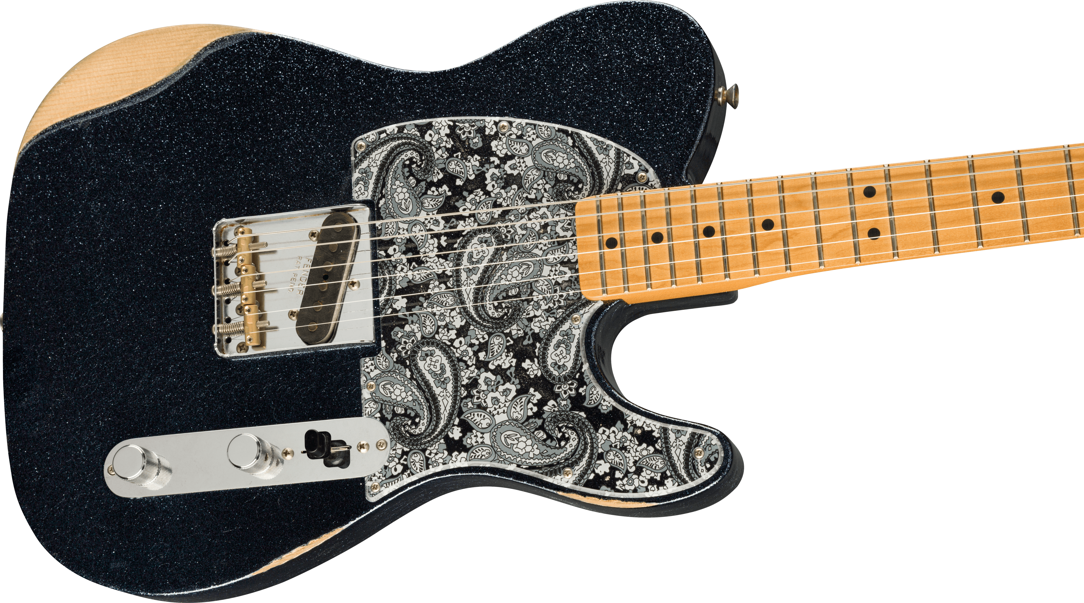 Fender Brad Paisley Esquire Tele Signature Mex Mn - Road Worn Black Sparkle - E-Gitarre in Teleform - Variation 2