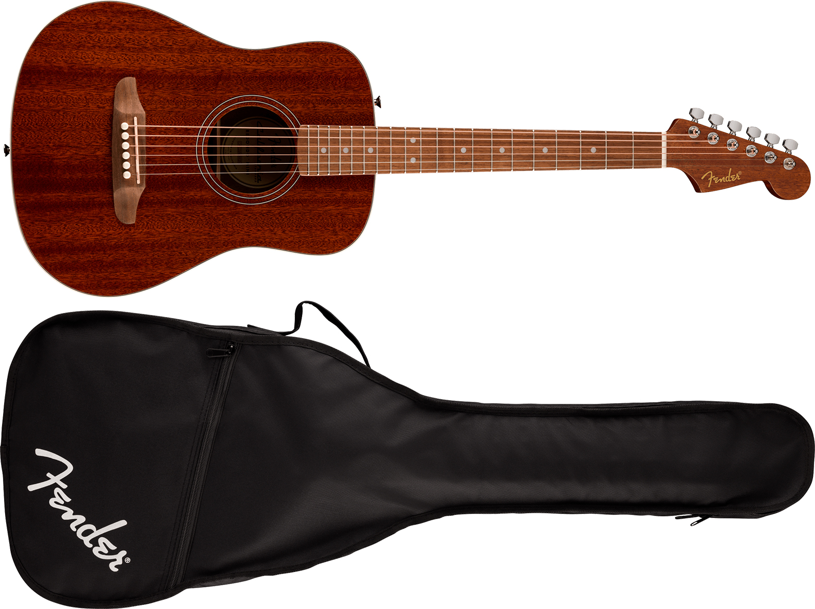 Fender California Standard Redondo Mini Tout Sapele Noy +housse - Natural - Folk-Gitarre - Variation 4