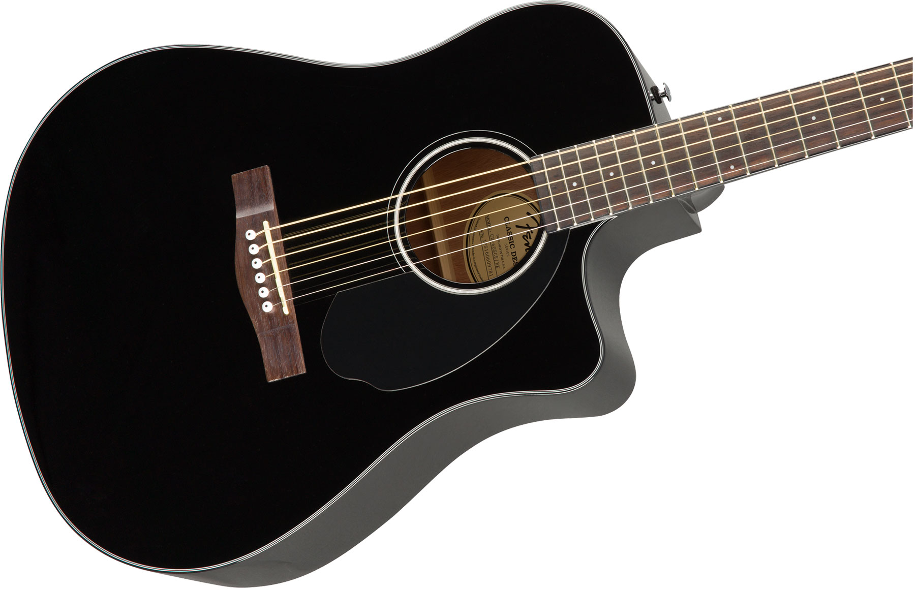 Fender Cd-60sce Dreadnought Cw Epicea Acajou Wal - Black - Elektroakustische Gitarre - Variation 2