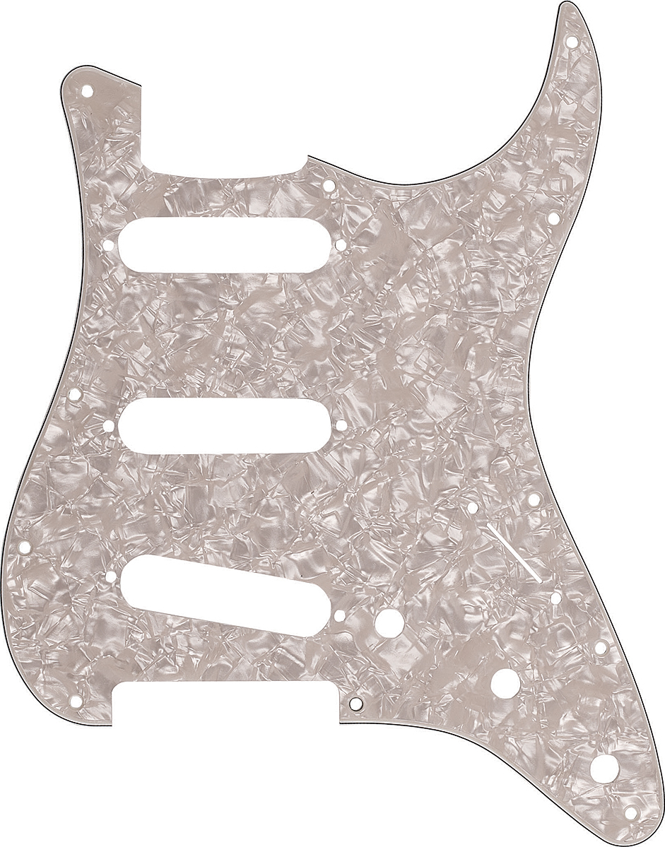 Fender 11-hole Modern-style Stratocaster S/s/s 4-ply - Aged White Pearl - - Schlagbrett - Main picture