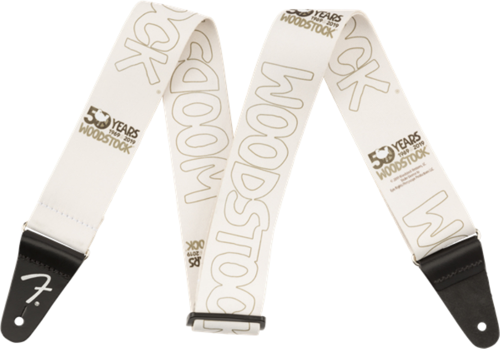 2inch Woodstock Guitar Strap White Gitarrengurt Fender