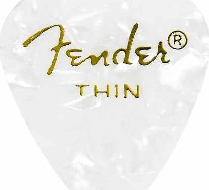 Fender 351 Shape Premium Thin White Moto - Plektren - Main picture
