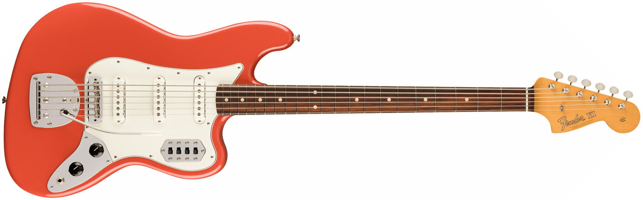Fender 60s Bass Vi Vintera 2 3s Trem Rw - Fiesta Red - Bariton E-Gitarre - Main picture