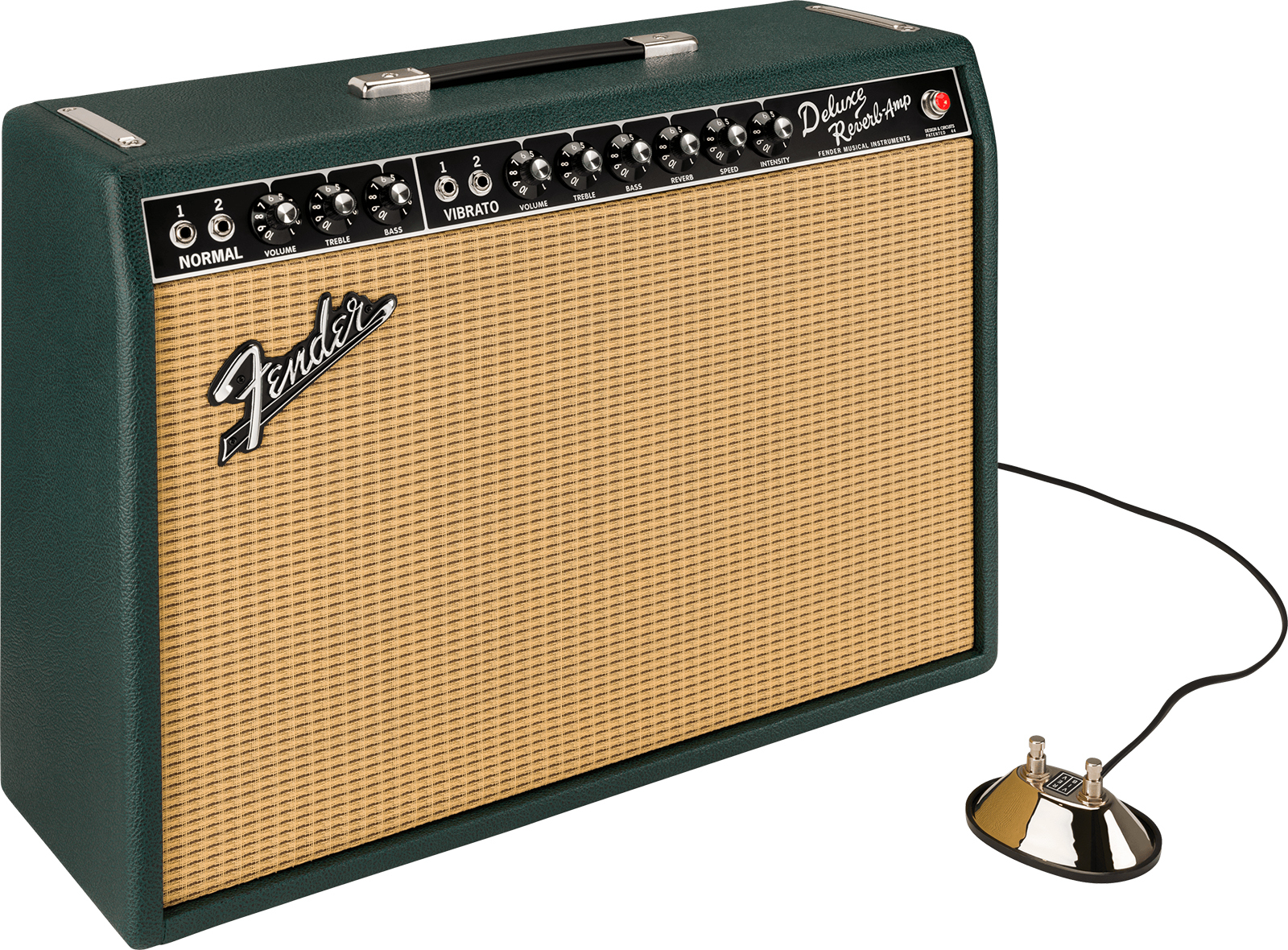 Fender 65 Deluxe Reverb Ltd 22w 6v6 1x12 Eminence Sc64 British Racing Green - Combo für E-Gitarre - Main picture