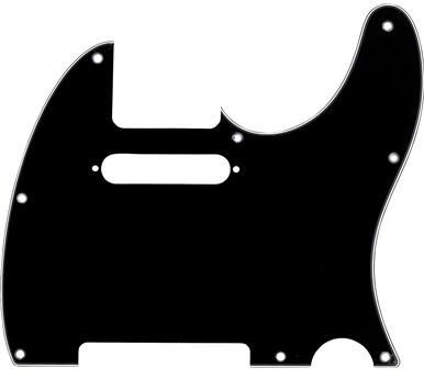 Schlagbrett Fender 8-Hole Mount Multi-Ply Telecaster Pickguards - Black