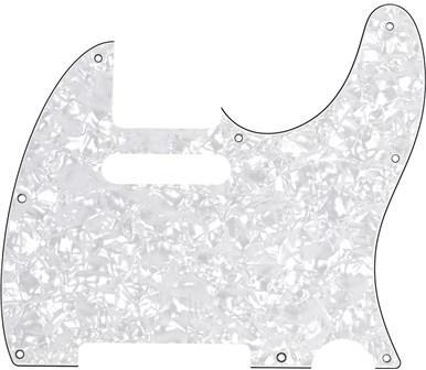 Schlagbrett Fender 8-Hole Mount Multi-Ply Telecaster Pickguards - White Moto