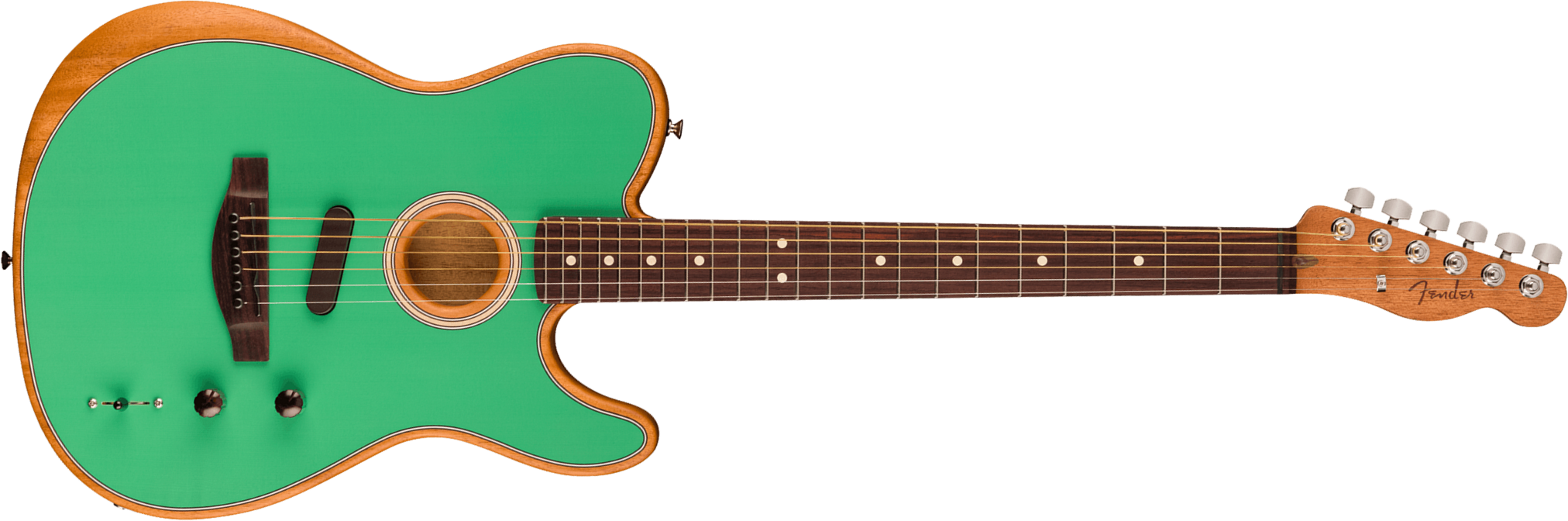 Fender Acoustasonic Tele Player Ltd Mex Epicea Acajou Rw - Sea Foam Green - Folk-Gitarre - Main picture