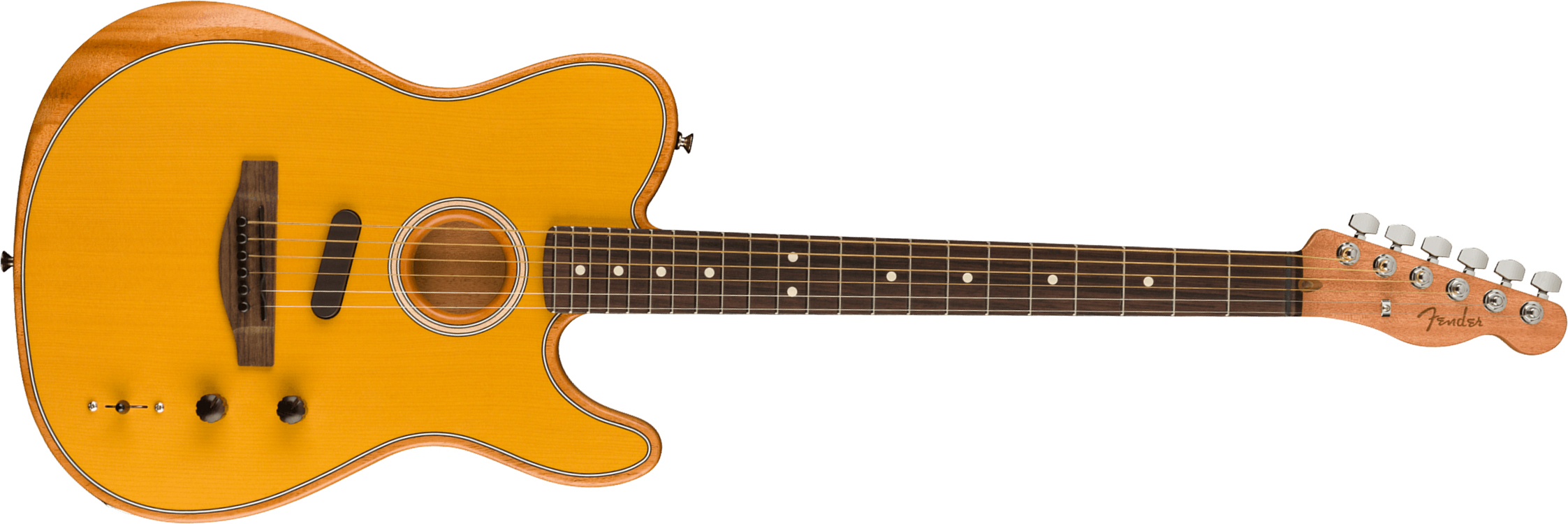 Fender Acoustasonic Tele Player Mex Epicea Acajou Rw - Butterscotch Blonde - Elektroakustische Gitarre - Main picture