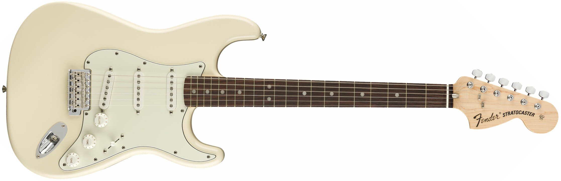Fender Albert Hammond Strat Mex Signature 3s Trem Rw - Olympic White - E-Gitarre in Str-Form - Main picture