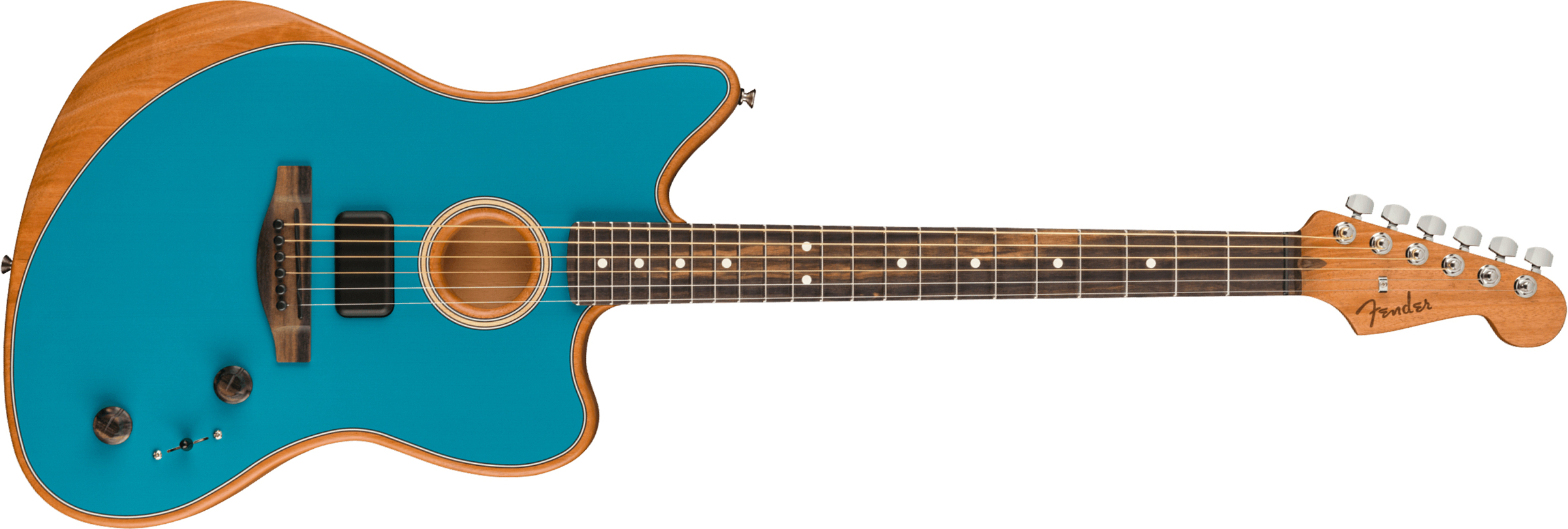 Fender American Acoustasonic Jazzmaster Usa Eb - Ocean Turquoise - Elektroakustische Gitarre - Main picture