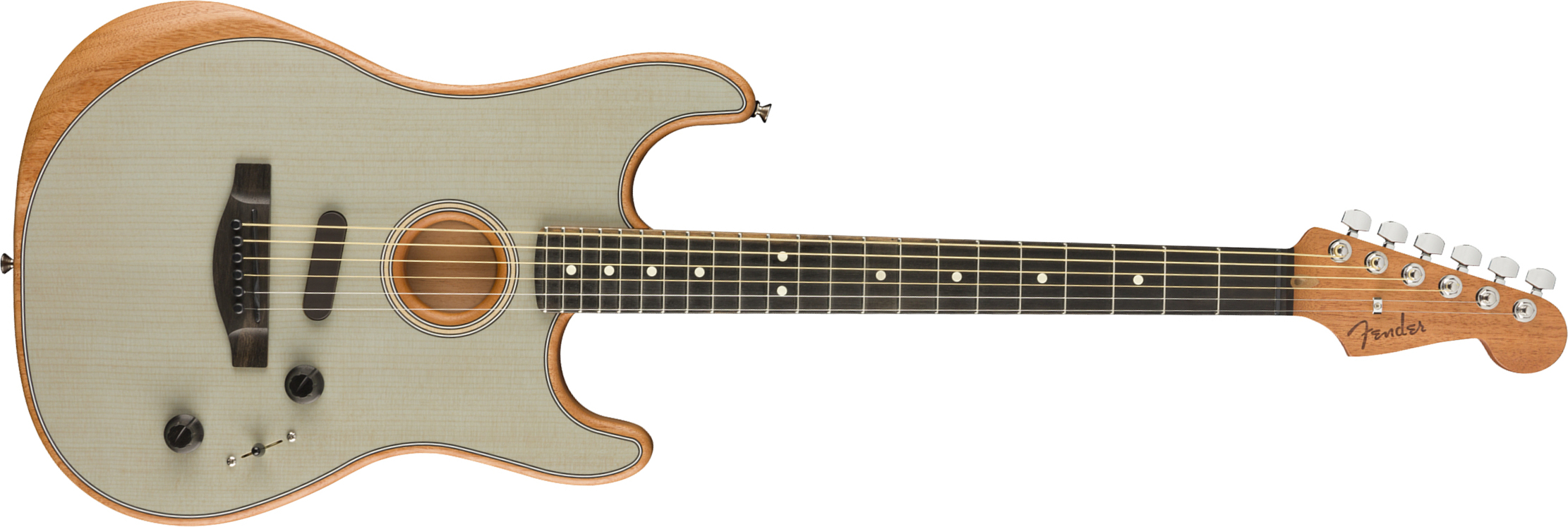 Fender American Acoustasonic Strat Usa Eb - Transparent Sonic Blue - Elektroakustische Gitarre - Main picture