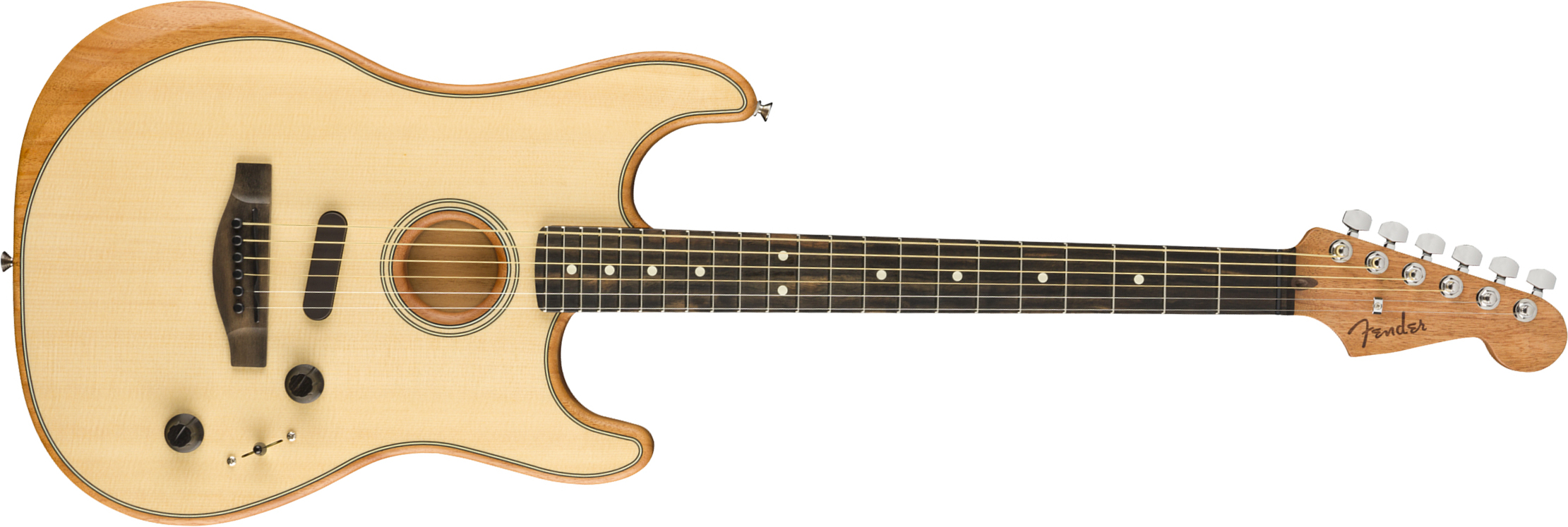 Fender American Acoustasonic Strat Usa Eb - Natural - Elektroakustische Gitarre - Main picture