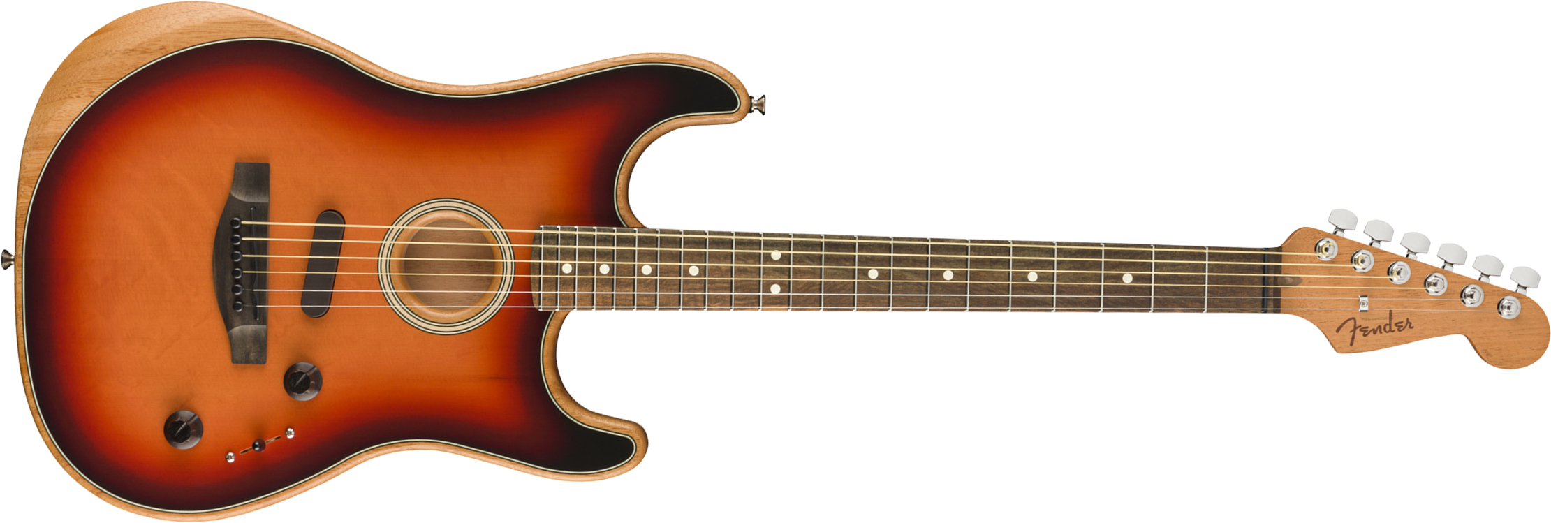 Fender American Acoustasonic Strat Usa Eb - 3-color Sunburst - Elektroakustische Gitarre - Main picture