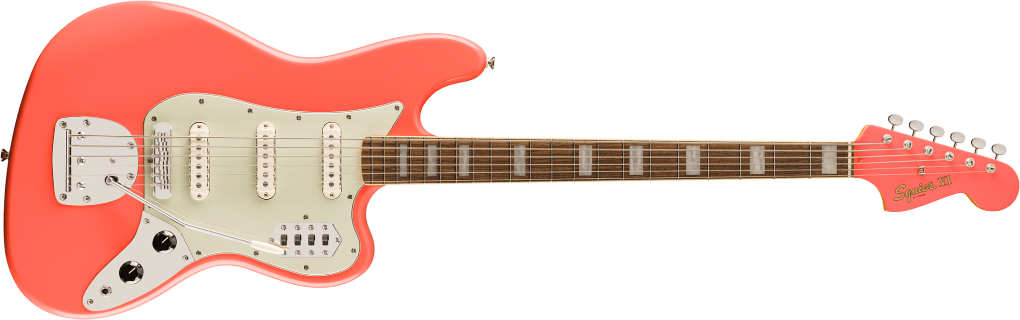 Fender Bass Vi Classic Vibe Fsr Ltd 3s Trem Lau - Tahitian Coral - Solidbody E-bass - Main picture