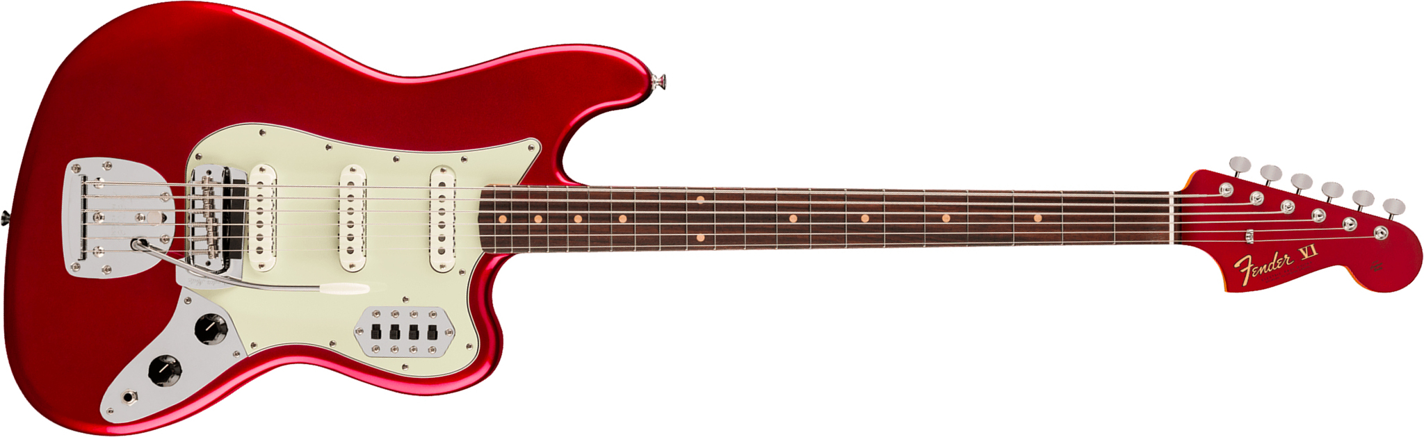 Fender Bass Vi Early 60s Vintera 3 Mex Rw - Candy Apple Red - Solidbody E-bass - Main picture