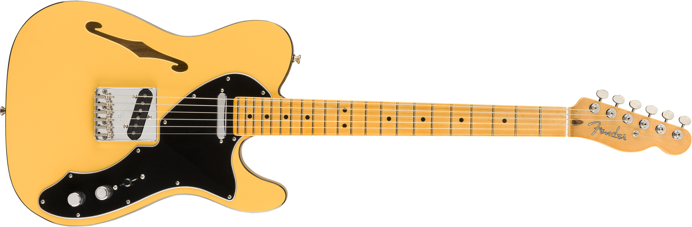 Fender Britt Daniel Tele Thinline Signature Ss Mn - Amarillo Gold - Semi-Hollow E-Gitarre - Main picture
