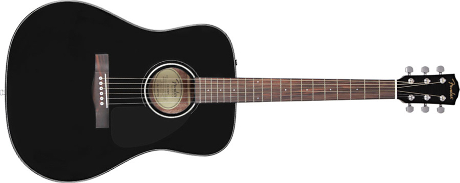 Fender Cd60 V2 Black - Westerngitarre & electro - Main picture