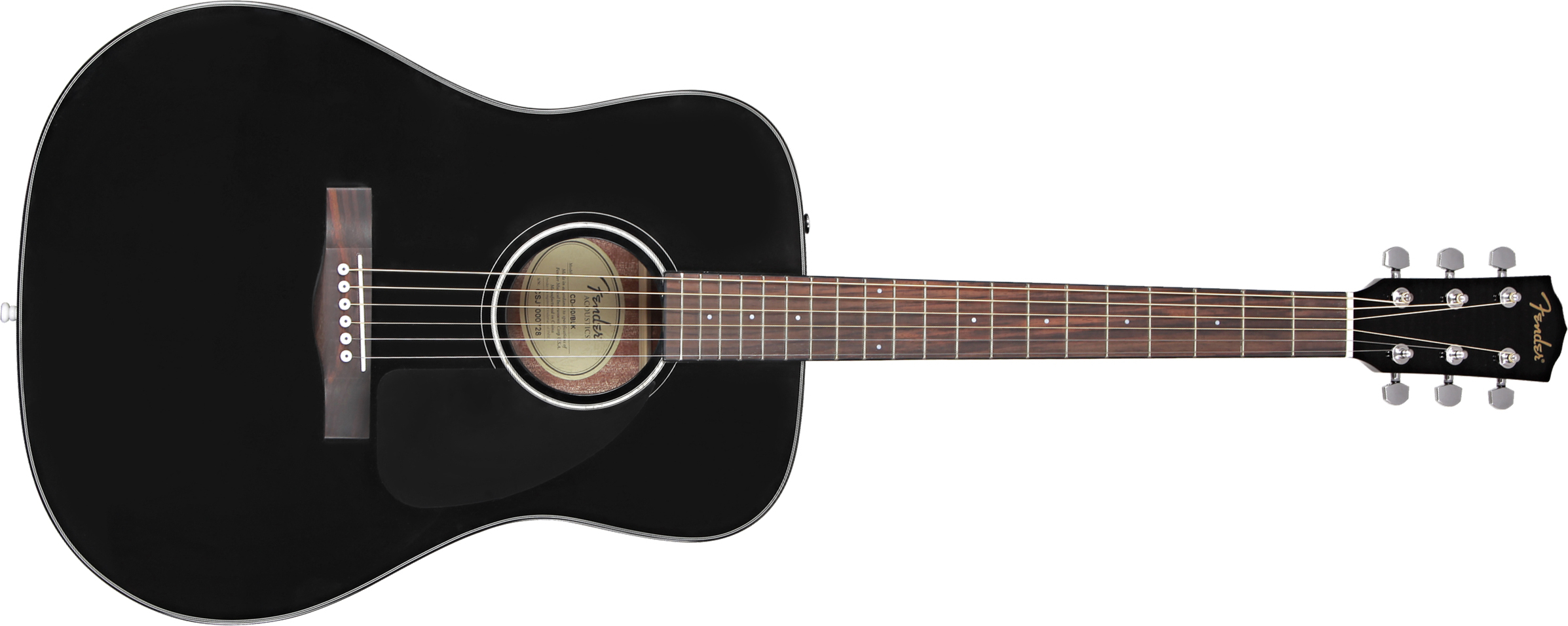 Fender Cd-60 Dreadnought V3 2020 Epicea Acajou Wal - Black - Westerngitarre & electro - Main picture