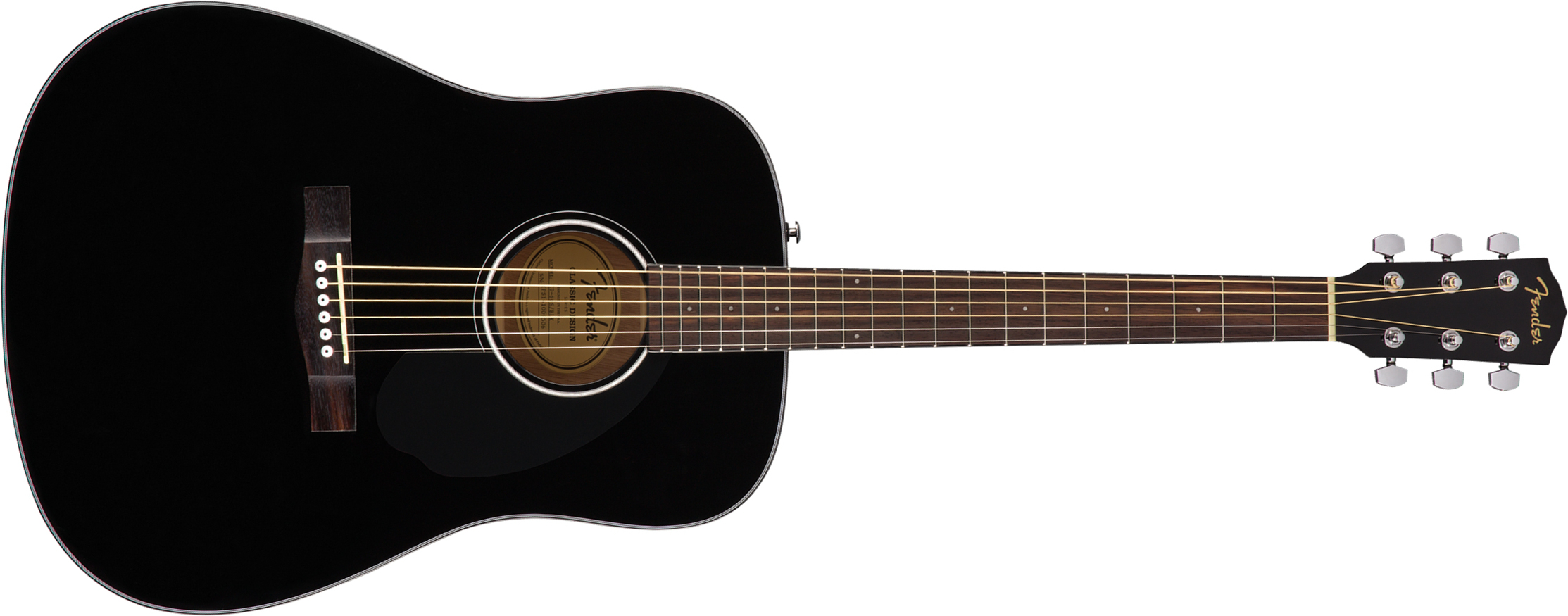 Fender Cd-60s 2019 Dreadnought Epicea Acajou Wal - Black - Westerngitarre & electro - Main picture