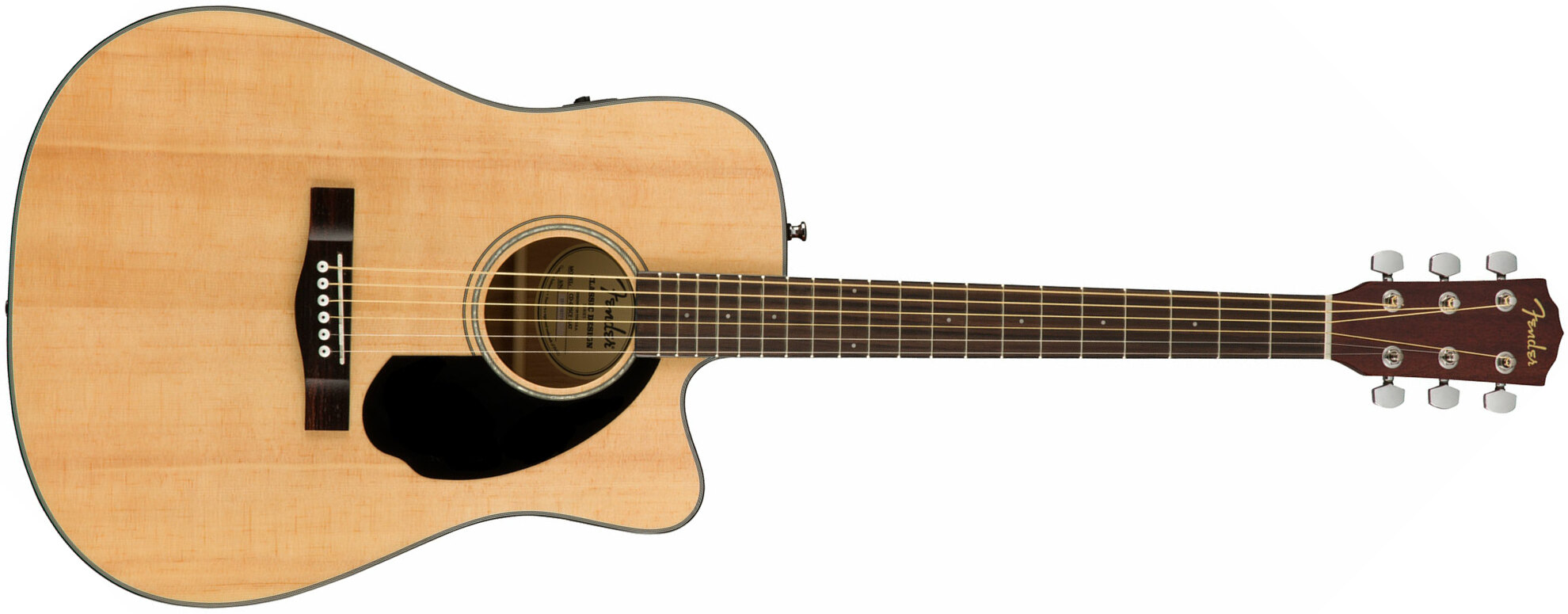 Fender Cd-60sce Dreadnought Cw Epicea Acajou Wal - Natural - Elektroakustische Gitarre - Main picture