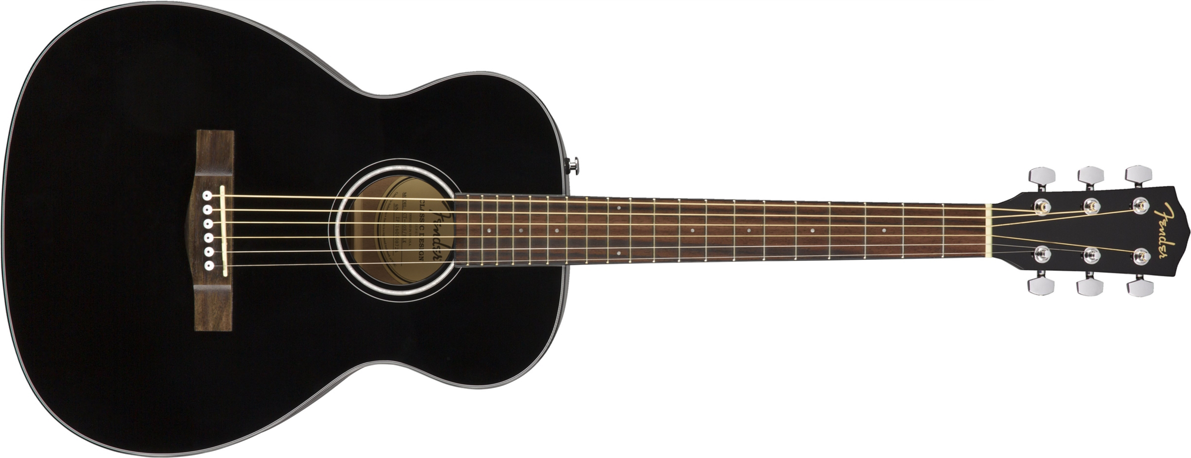 Fender Ct-60s Classic Design Travel Epicea Acajou - Black - Western-Reisegitarre - Main picture