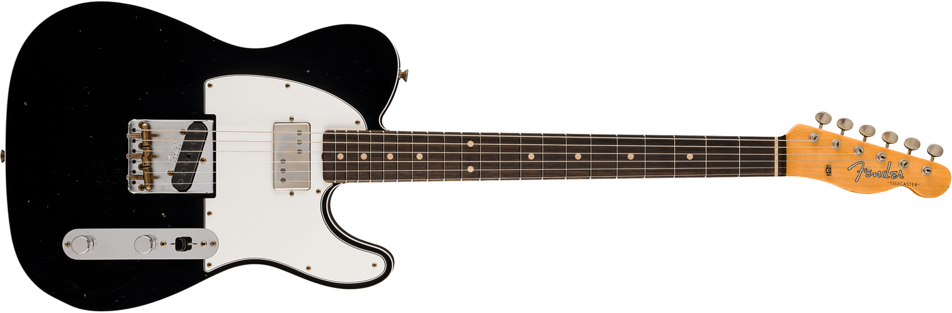 Fender Custom Shop Brian Fallon Tele Custom 1959 Signature 2s Ht Rw #r151889 - Journeyman Relic Black - Signature-E-Gitarre - Main picture