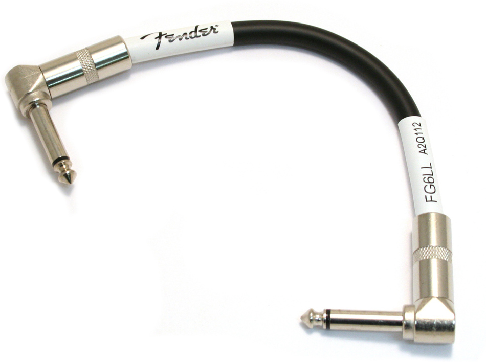 Fender Custom Shop Instrument Patch Cable Angle Angle 6inch Black - Kabel - Main picture