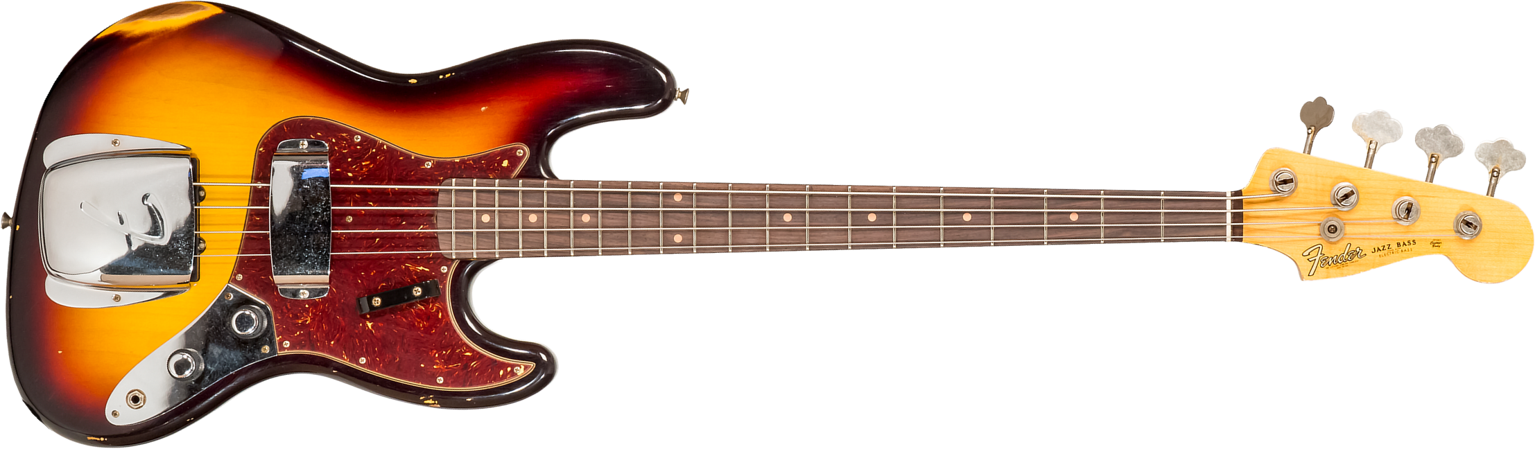 Fender Custom Shop  Jazz Bass 1962 Rw #cz569015 - Relic 3-color Sunburst - Solidbody E-bass - Main picture