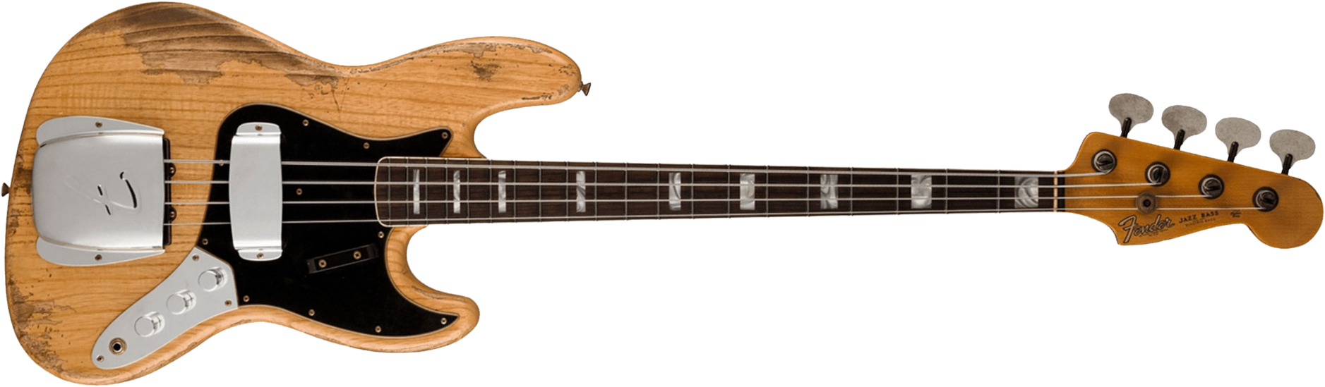 Fender Custom Shop Jazz Bass Custom Rw - Heavy Relic Aged Natural - Solidbody E-bass - Main picture