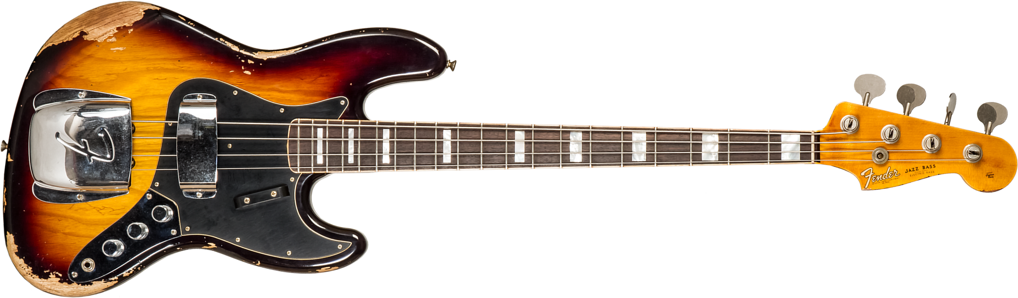 Fender Custom Shop Jazz Bass Custom Rw #cz575919 - Heavy Relic 3-color Sunburst - Solidbody E-bass - Main picture