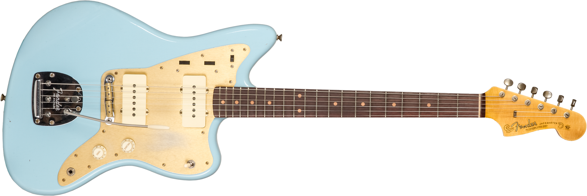 Fender Custom Shop Jazzmaster 1959 250k 2s Trem Rw #cz576203 - Journeyman Relic Aged Daphne Blue - Retro-Rock-E-Gitarre - Main picture