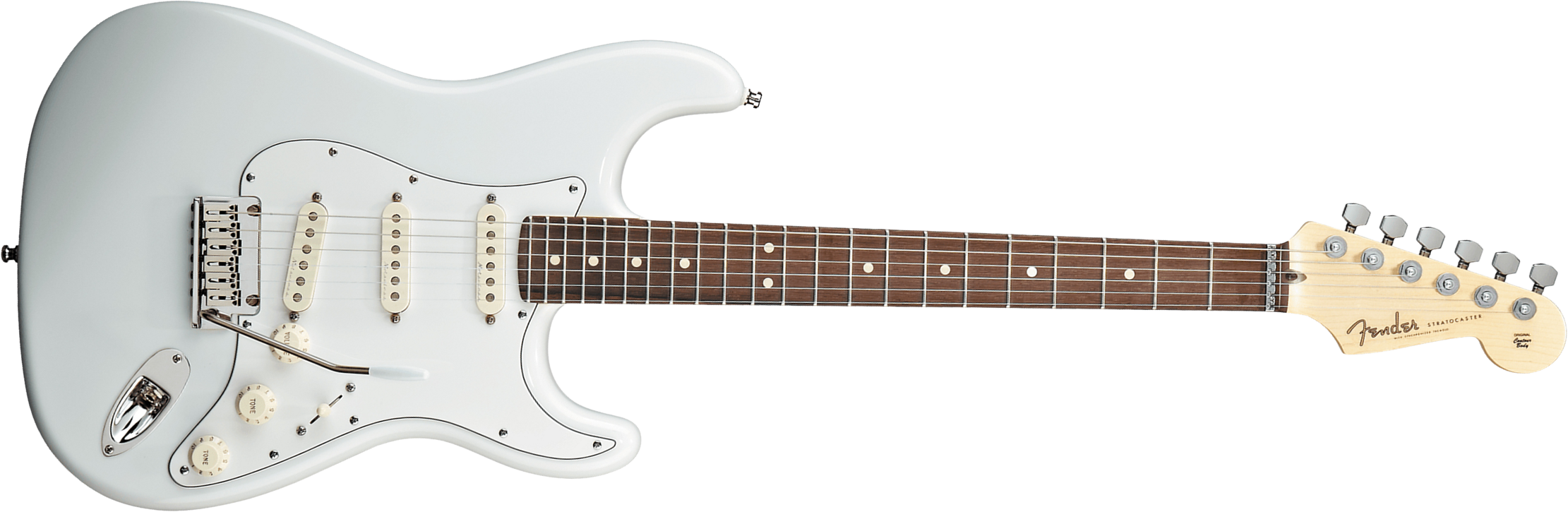 Fender Custom Shop Jeff Beck Strat 3s Trem Rw - Nos Olympic White - E-Gitarre in Str-Form - Main picture