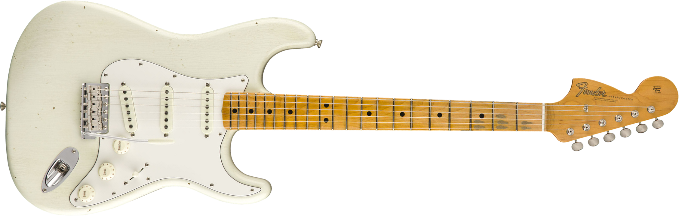 Fender Custom Shop Jimi Hendrix Strat Voodoo Child Signature 2018 Mn - Journeyman Relic Olympic White - E-Gitarre in Str-Form - Main picture