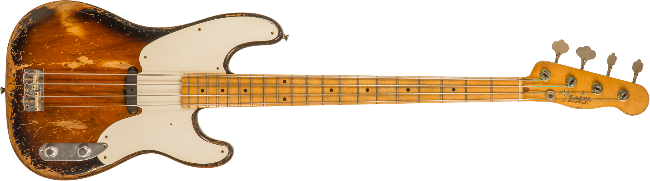 Fender Custom Shop Precision Bass 1955 Masterbuilt D.galuszka #xn3431 - Heavy Relic 2-color Sunburst - Solidbody E-bass - Main picture