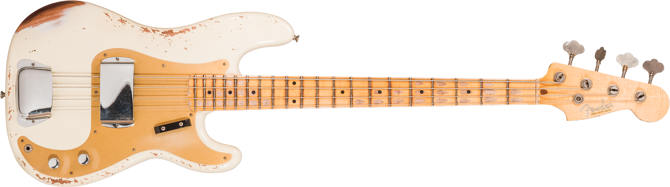 Fender Custom Shop Precision Bass 1958 Mn #cz569181 - Heavy Relic Vintage White - Solidbody E-bass - Main picture