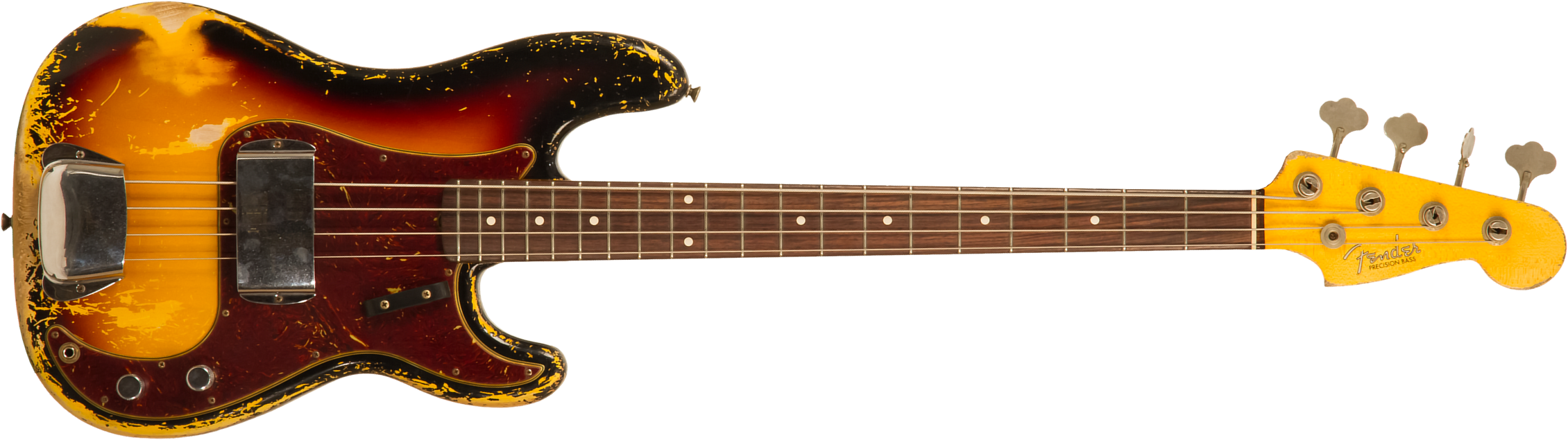Fender Custom Shop Precision Bass 1962 Masterbuilt D.galuszka Rw #r119482 - Heavy Relic 3-color Sunburst - Solidbody E-bass - Main picture
