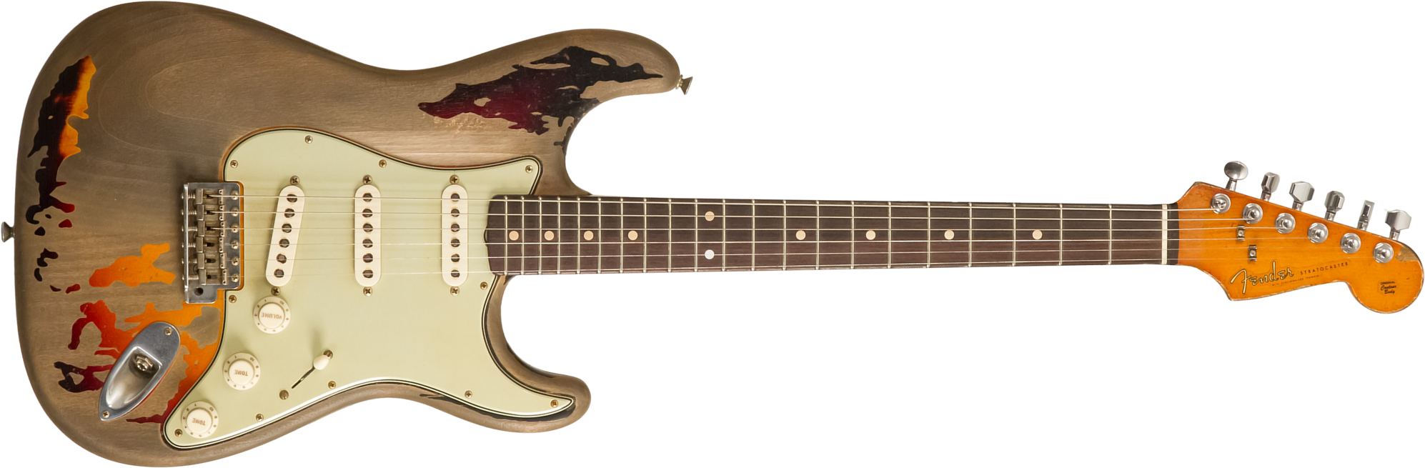 Fender Custom Shop Rory Gallagher Strat Masterbuilt D.wilson Signature 3s Trem Rw #cz574478 - Heavy Relic 3-color Sunburst - E-Gitarre in Str-Form - M